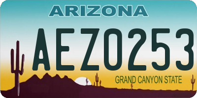 AZ license plate AEZ0253