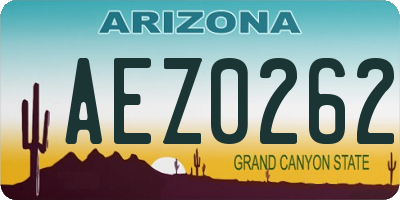 AZ license plate AEZ0262