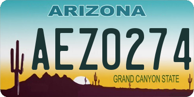 AZ license plate AEZ0274