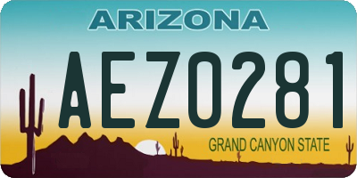 AZ license plate AEZ0281