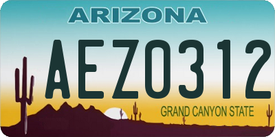 AZ license plate AEZ0312