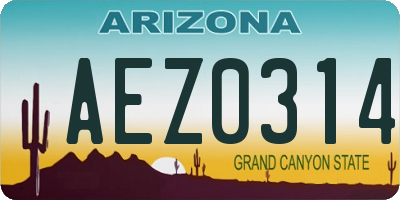 AZ license plate AEZ0314