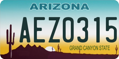 AZ license plate AEZ0315