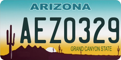 AZ license plate AEZ0329