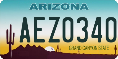 AZ license plate AEZ0340