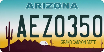 AZ license plate AEZ0350
