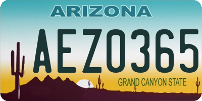 AZ license plate AEZ0365