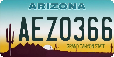 AZ license plate AEZ0366