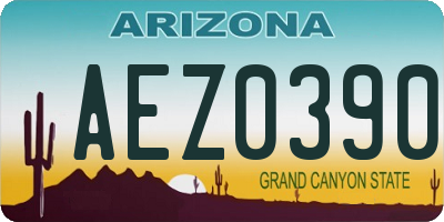 AZ license plate AEZ0390