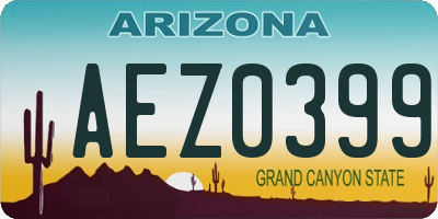 AZ license plate AEZ0399