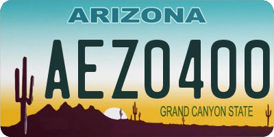 AZ license plate AEZ0400