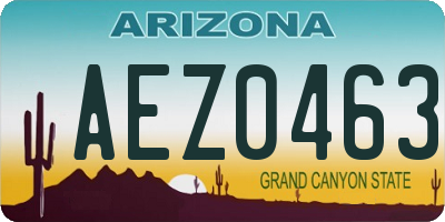 AZ license plate AEZ0463