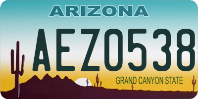 AZ license plate AEZ0538