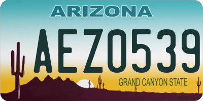 AZ license plate AEZ0539