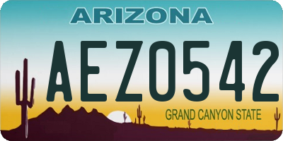 AZ license plate AEZ0542