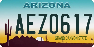 AZ license plate AEZ0617