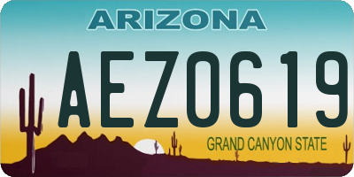 AZ license plate AEZ0619