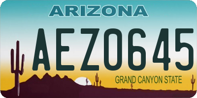 AZ license plate AEZ0645