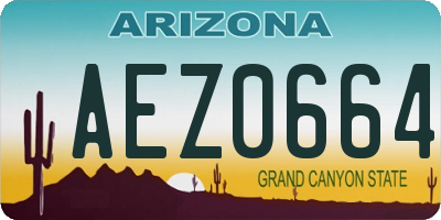 AZ license plate AEZ0664