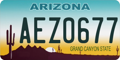 AZ license plate AEZ0677