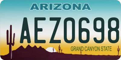 AZ license plate AEZ0698