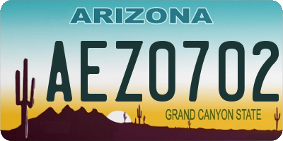 AZ license plate AEZ0702