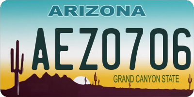 AZ license plate AEZ0706