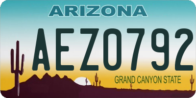 AZ license plate AEZ0792