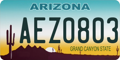 AZ license plate AEZ0803