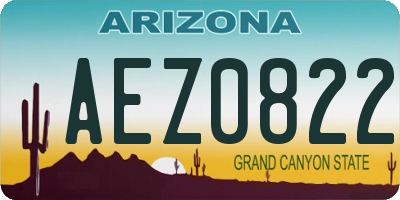 AZ license plate AEZ0822