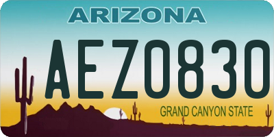 AZ license plate AEZ0830