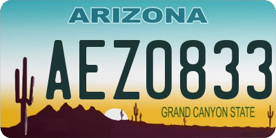 AZ license plate AEZ0833