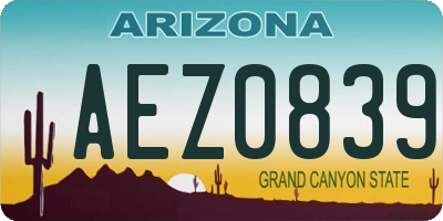AZ license plate AEZ0839