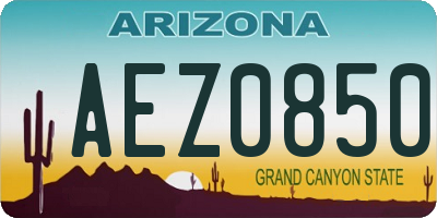 AZ license plate AEZ0850