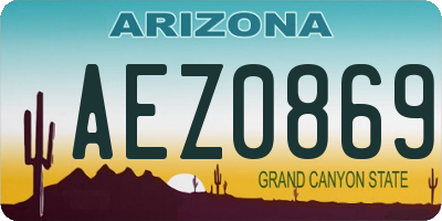 AZ license plate AEZ0869