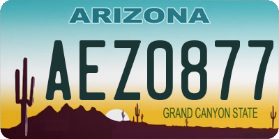 AZ license plate AEZ0877