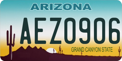 AZ license plate AEZ0906