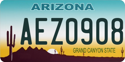 AZ license plate AEZ0908
