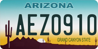AZ license plate AEZ0910