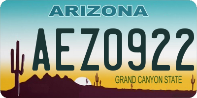 AZ license plate AEZ0922