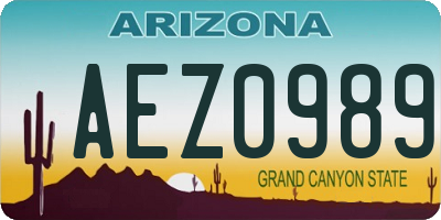 AZ license plate AEZ0989