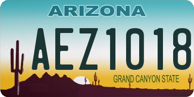 AZ license plate AEZ1018