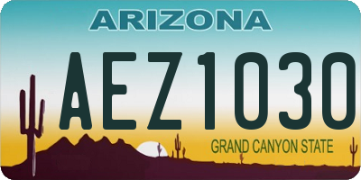 AZ license plate AEZ1030