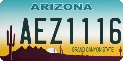AZ license plate AEZ1116