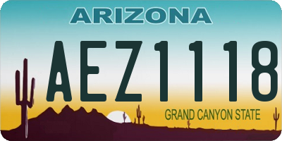 AZ license plate AEZ1118