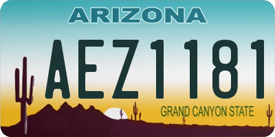 AZ license plate AEZ1181