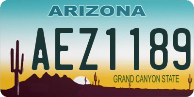 AZ license plate AEZ1189