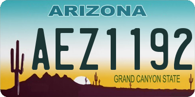 AZ license plate AEZ1192