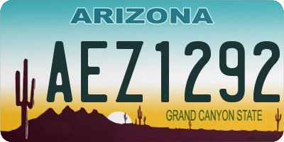 AZ license plate AEZ1292