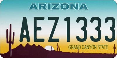 AZ license plate AEZ1333